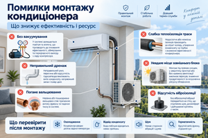Ошибки монтажа кондиционера, снижающие его эффективность и ресурс фото