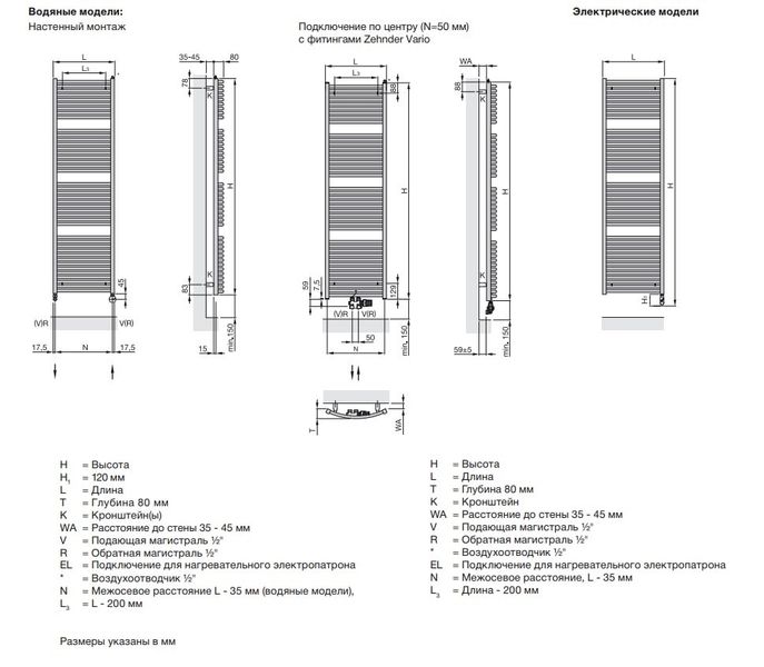 Сушка для рушників Zehnder Janda Bow JAE-070-050/DD (DBM) 11897 фото