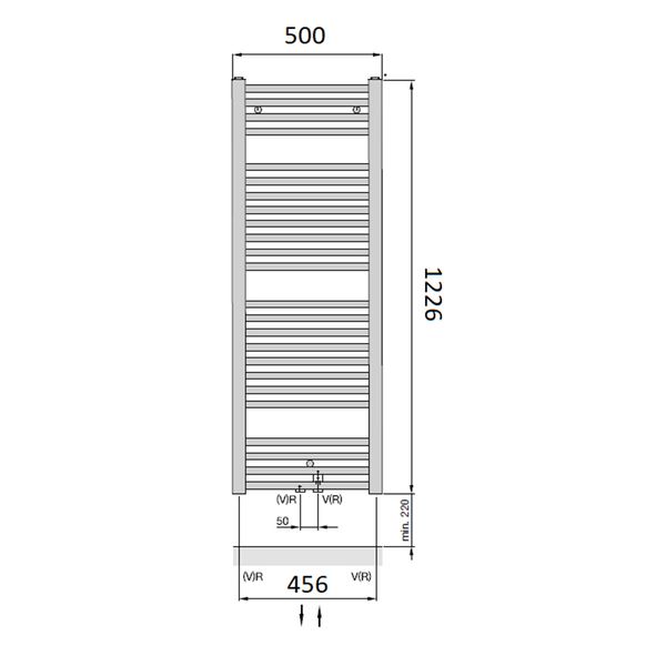 Полотенцесушитель Zehnder Virando AB-120-050 Chrom 250323 фото