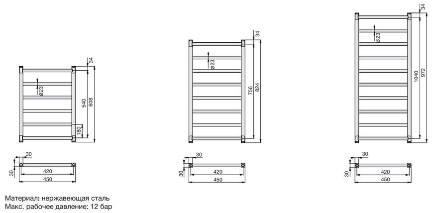 Полотенцесушитель Zehnder Stalox STX-100-045 3582 фото