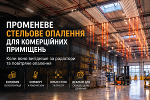 Променеве стельове опалення для комерційних приміщень: коли воно вигідніше за радіатори та повітряне опалення фото