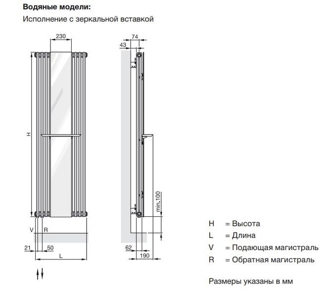 Сушка для рушників Zehnder Charleston Mirror CM 2180-12 11867 фото