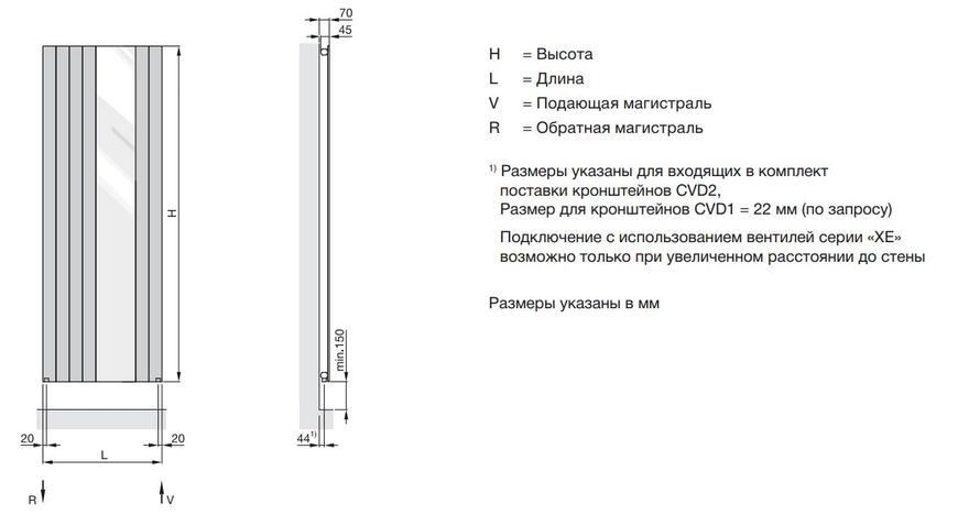 Сушка для рушників Zehnder Nova Mirror NVM 180-6 11871 фото